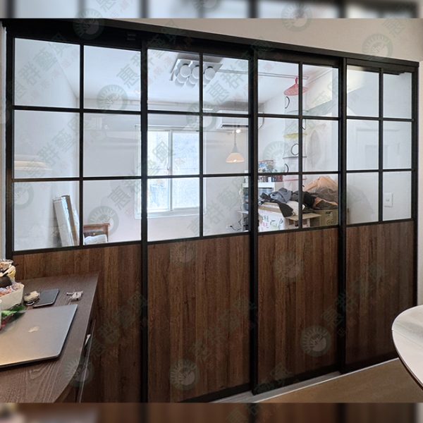 WS地軌式鋁框拉門WSP344(木板+玻璃)-0-01