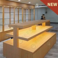 WS木製三層階梯陳列底櫃台-01