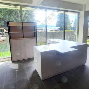 ㄇ型黑框木背板高底櫃架