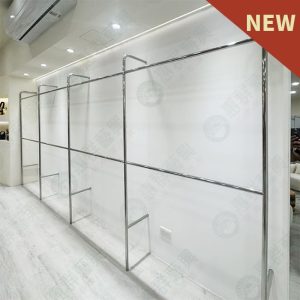 不鏽鋼造型F柱鎖壁式壁面陳列架WF26