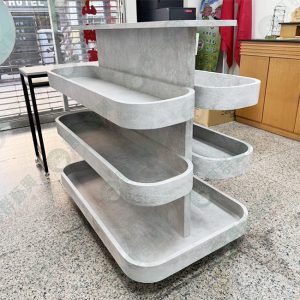 特製木座圓角蔬果平面台展示中島架-清水模