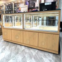 ws小型玻璃展示櫃(木底櫃、對開門)-01