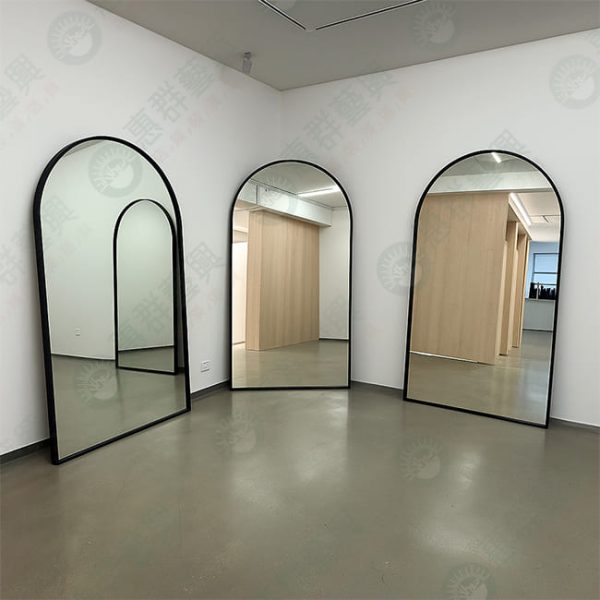 ws拱門型皮帶黑框靠壁鏡-01