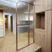 WS玫瑰金弧形鐵框屏風WSP367-01