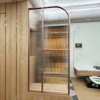 WS玫瑰金弧形鐵框屏風WSP367-02