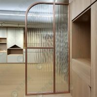 WS玫瑰金弧形鐵框屏風WSP367-03