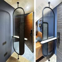 WS造型黑框圓弧層板屏風-01