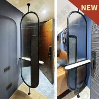 WS造型黑框圓弧層板屏風-04