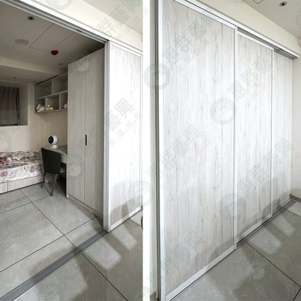 ws地軌式鋁框木板拉門WSP365-01