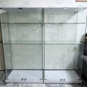 簡約薄底上下白蓋無框玻璃櫃