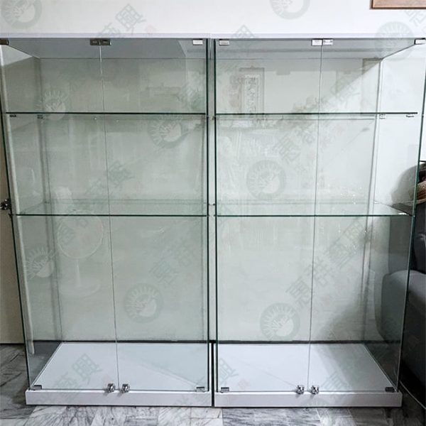 ws簡約薄底上下白蓋無框玻璃櫃-01