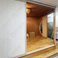 ws地軌式鋁框拉門(奶茶框+木板)WSP382-03