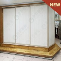 ws地軌式鋁框拉門(奶茶框+木板)WSP382-06