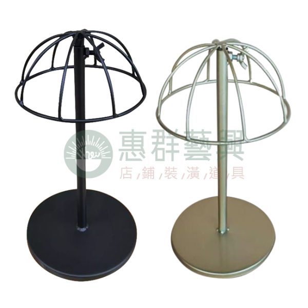 ws簡約伸縮圓盤造型帽架(黑.金)-01