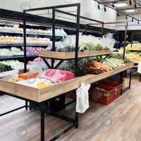 簡約中島黑框平面雙層蔬果架(ㄇ字桿)0ws-01