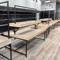 簡約中島黑框平面雙層蔬果架(ㄇ字桿)0ws-02