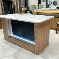 LED造型木作洞洞木背板展示台ws-01