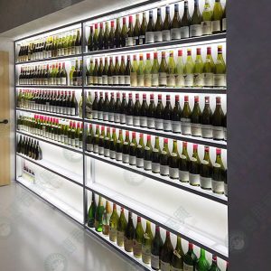 壁面烤漆灰酒品陳列架(LED燈條)