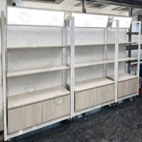 WS簡約看板燈箱洞洞背板ㄇ型層板壁櫃架