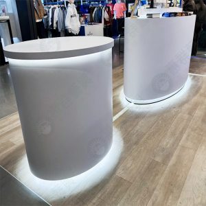 LED造型橢圓木作展示台