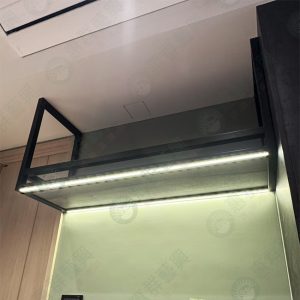極簡單層吊杯架-雙條LED燈條