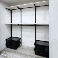 WS多功能住家更衣間展示間.金屬衣櫃(木層板)W57-02